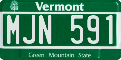 VT license plate MJN591