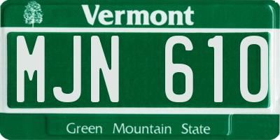 VT license plate MJN610