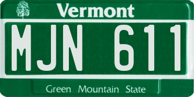 VT license plate MJN611