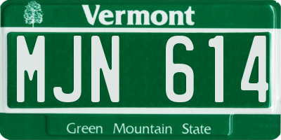 VT license plate MJN614
