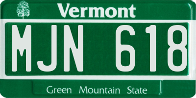 VT license plate MJN618