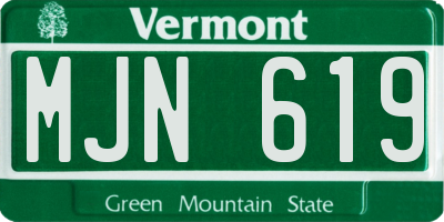 VT license plate MJN619