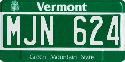 VT license plate MJN624
