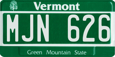 VT license plate MJN626