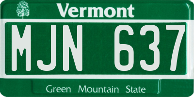 VT license plate MJN637