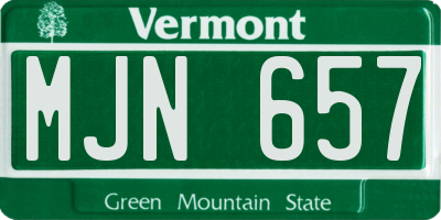 VT license plate MJN657