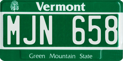 VT license plate MJN658