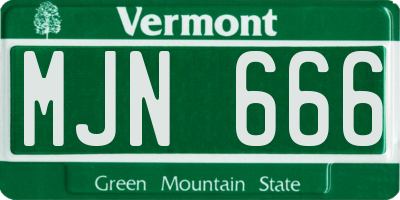 VT license plate MJN666