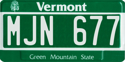 VT license plate MJN677