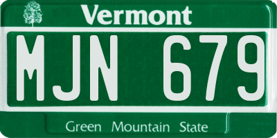 VT license plate MJN679