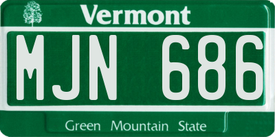 VT license plate MJN686