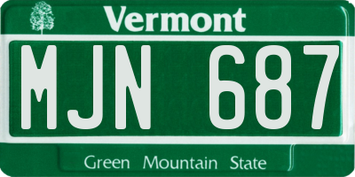 VT license plate MJN687