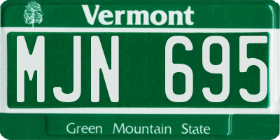 VT license plate MJN695