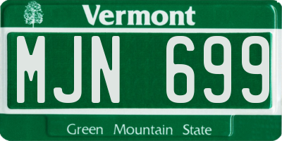 VT license plate MJN699