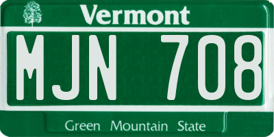 VT license plate MJN708