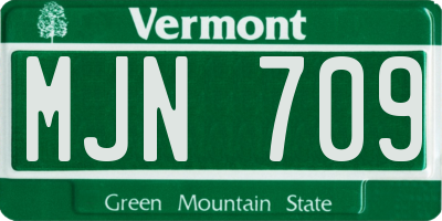 VT license plate MJN709