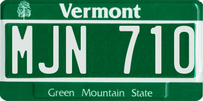 VT license plate MJN710