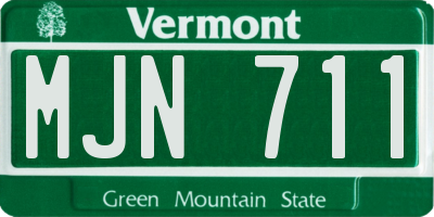 VT license plate MJN711