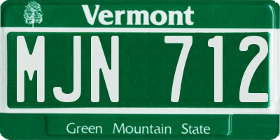 VT license plate MJN712