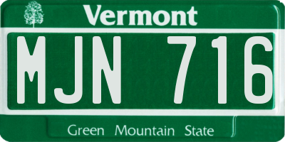 VT license plate MJN716
