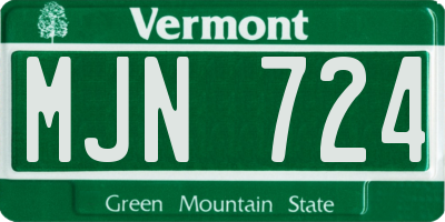VT license plate MJN724