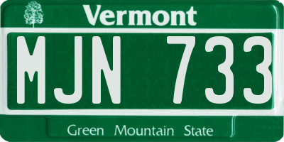 VT license plate MJN733