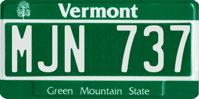 VT license plate MJN737