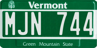 VT license plate MJN744