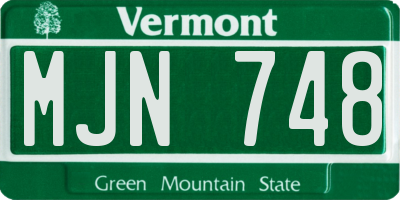 VT license plate MJN748