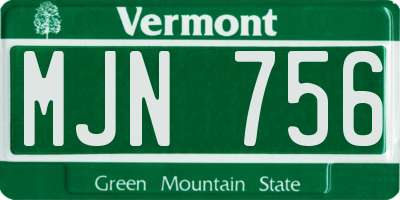 VT license plate MJN756