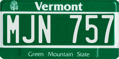 VT license plate MJN757