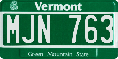 VT license plate MJN763