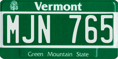 VT license plate MJN765