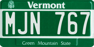 VT license plate MJN767