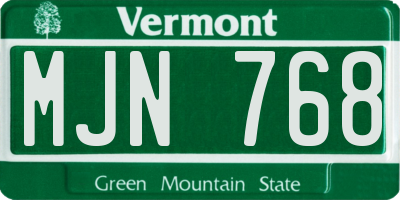 VT license plate MJN768