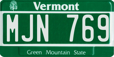 VT license plate MJN769