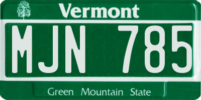VT license plate MJN785