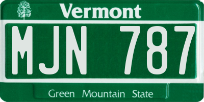 VT license plate MJN787
