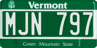 VT license plate MJN797