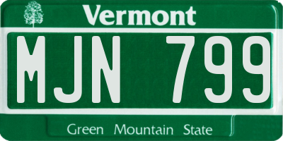 VT license plate MJN799