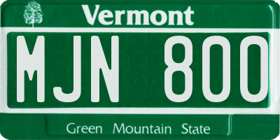 VT license plate MJN800