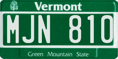 VT license plate MJN810