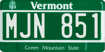 VT license plate MJN851