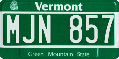 VT license plate MJN857