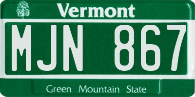 VT license plate MJN867