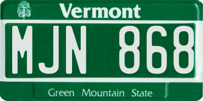 VT license plate MJN868