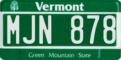 VT license plate MJN878