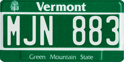 VT license plate MJN883
