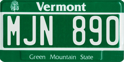 VT license plate MJN890