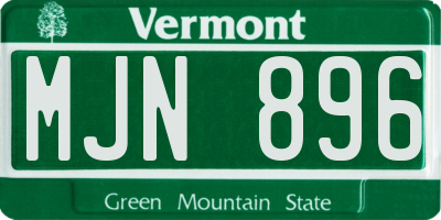 VT license plate MJN896